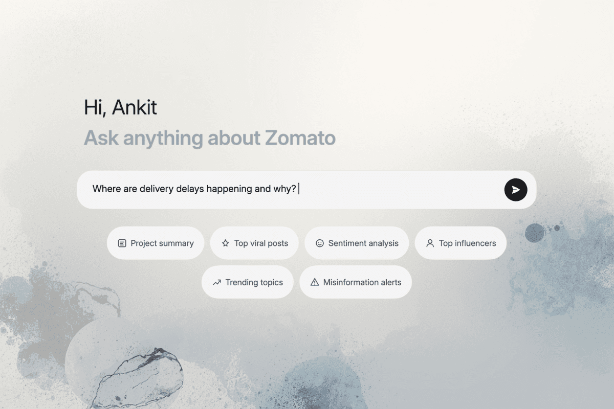 Ask Delishia - AI social intelligence analyst chat interface