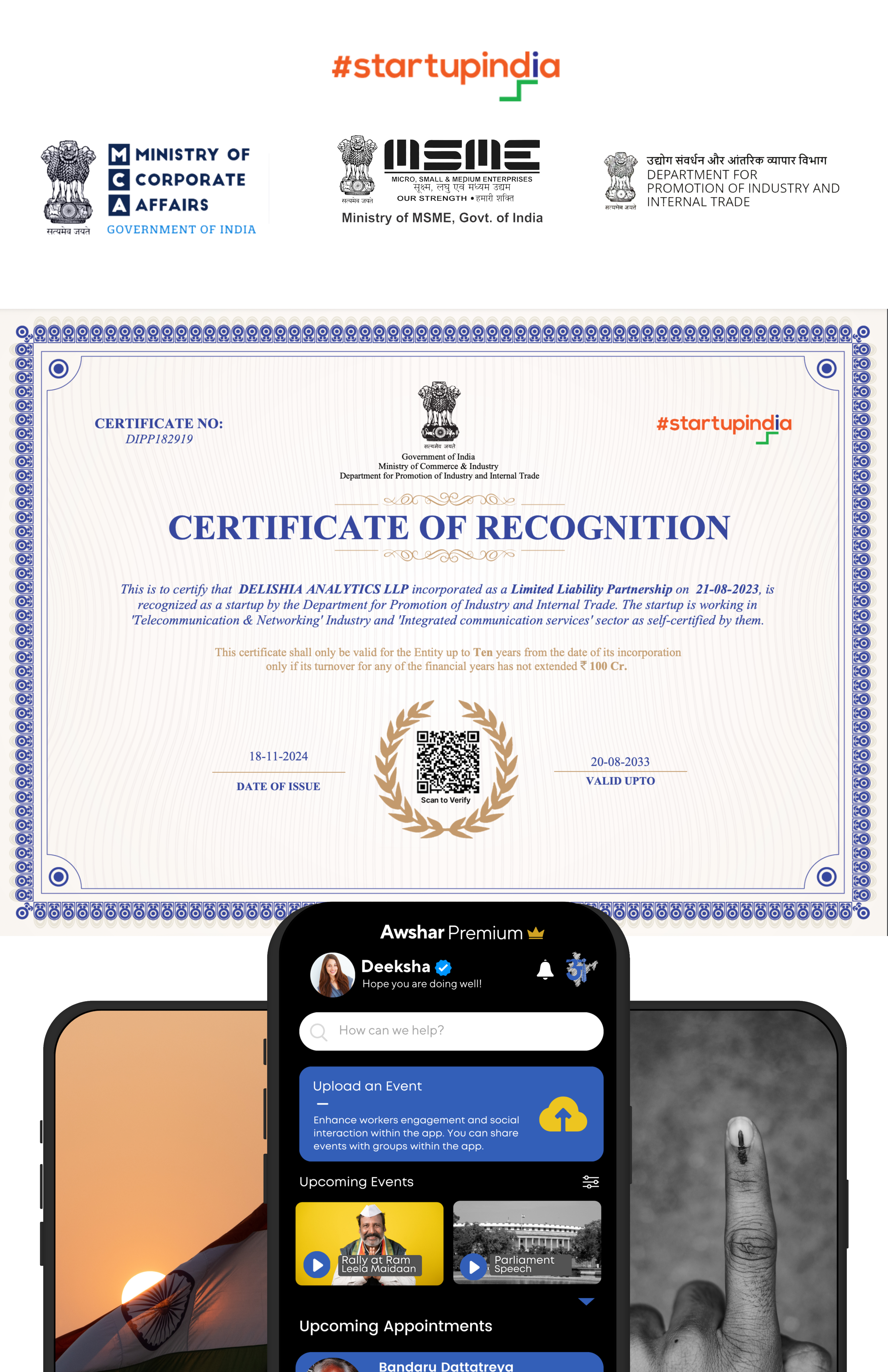 Startup India Recognition